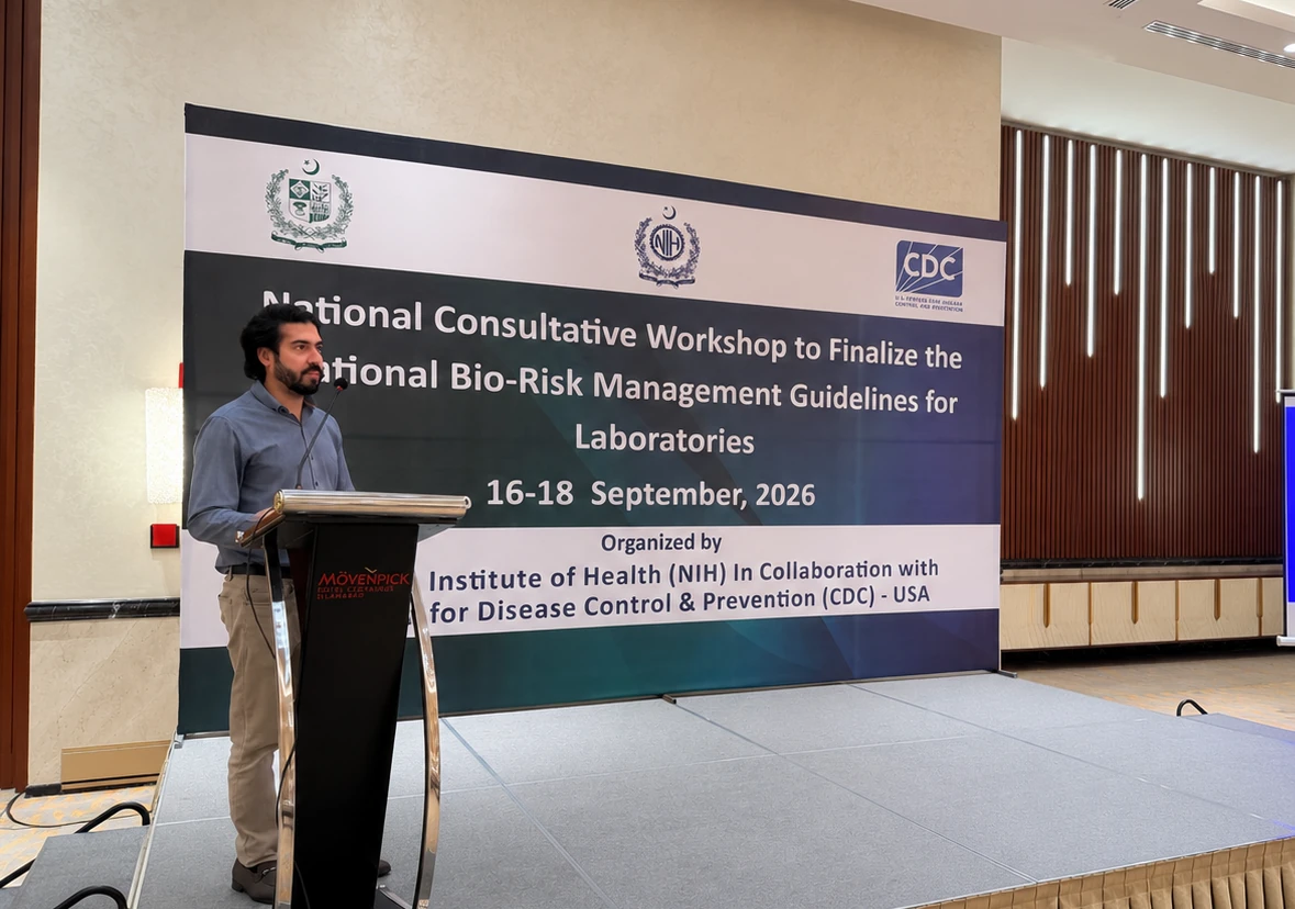 Presenting during the National Consultative Workshop on Bio-Risk Management Guidelines, 16–18 September 2026.