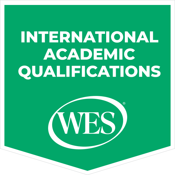 WES Verified International Academic Qualifications badge